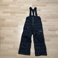 Obermeyer Boys Size 5 Plaid Ski Pant Suspenders Suit Snow Black Grey I grow