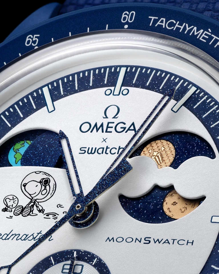 RELOJ X OMEGA X SNOOPY 🍿Popcom🍿MISIÓN A LA FASE TERRESTRE ORO BRILLO LUNAR Foto 2 de 4