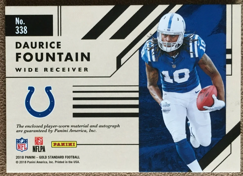 Daurice Fountain 2018 Panini Gold Standard Rookie Patch Autograph Prime #338 /49 - Image 2 of 3