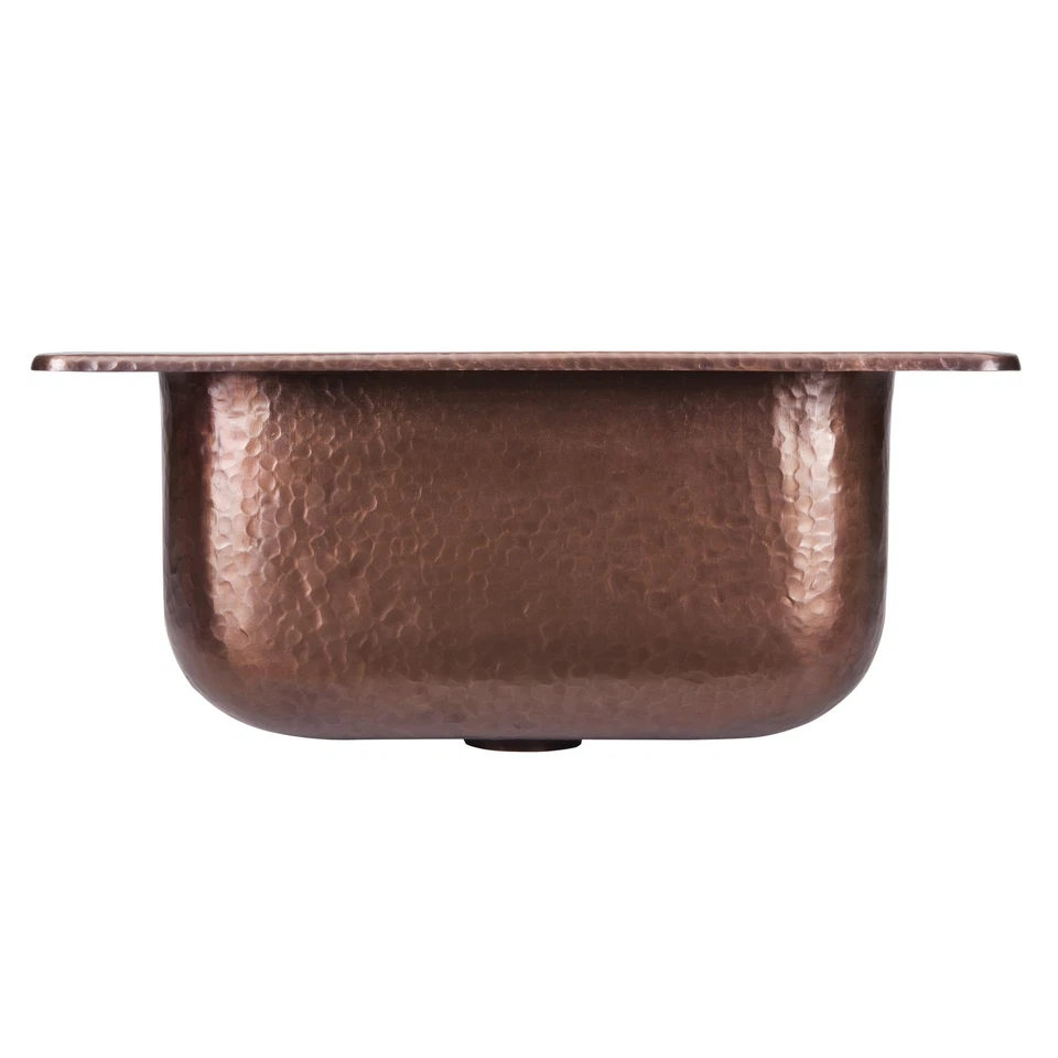 Sinkology KPD-1515HA Seurat Drop In Hecho a Mano Cobre Sólido Puro 15 pulgadas Barra de 1 agujero Foto 2 de 4