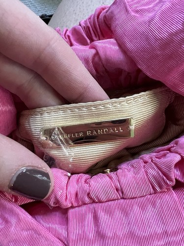 Loeffler Randall Silk Moire Hot Pink Evening Bow Bag Small Clutch Sierra Ruby - Picture 14 of 16