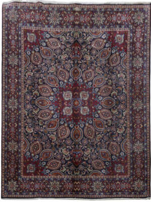 10x13' Red Handmade Perssiaan Signed Wool Moud Rug 81318