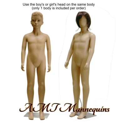 AMT MANNEQUINS 8~9 years old boy / girl, realistic fullbody form, plastic 1 child mannequin-GB