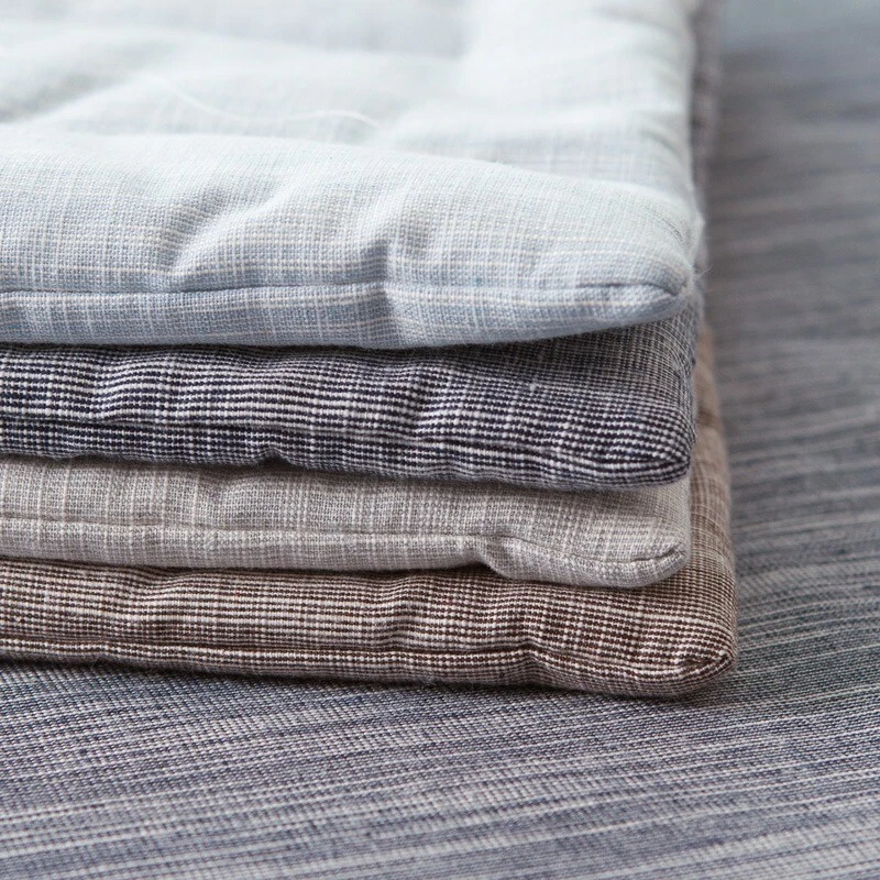 1 peça 40 40 cm almofada fina algodão linho cadeira tapete estilo japonês almofada de estudo estudante - Imagem 2 de 4