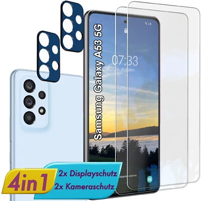 EGEDI Für Samsung Galaxy A53 5G DISPLAY & KAMERA Schutzglas Panzerfolie Linsen Schutz