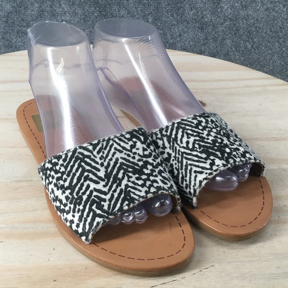 DV Dolce Vita Sandals Womens 7 Animal Print Slides Slip On Flats Casual Open Toe - Image 3 of 4
