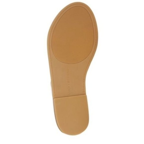 Lucky Brand Leather Anika Slide Sandals Flip Flops White Natural Sz-8.5M NEW - Picture 6 of 13