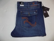38 X 30 ROCK & REPUBLIC WHISKERED BOOTCUT HENLEE JEANS -BLUE- NWT