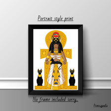 EGYPTIAN BASTET GODES A4 PRINT POSTER PICTURE WALL ART HOME DECOR GIFT UNFRAMED 
