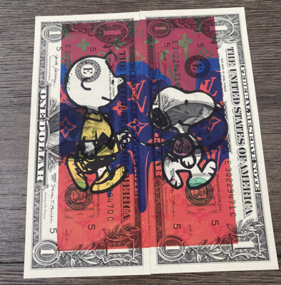 DEATH NYC signed U.S dollar bill USドル札 紙幣 世界限定 スヌーピー