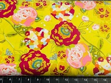 Tina Scrap 9"x21" Flower Petals Large Garden Spring Yellow Floral Cotton Fabric