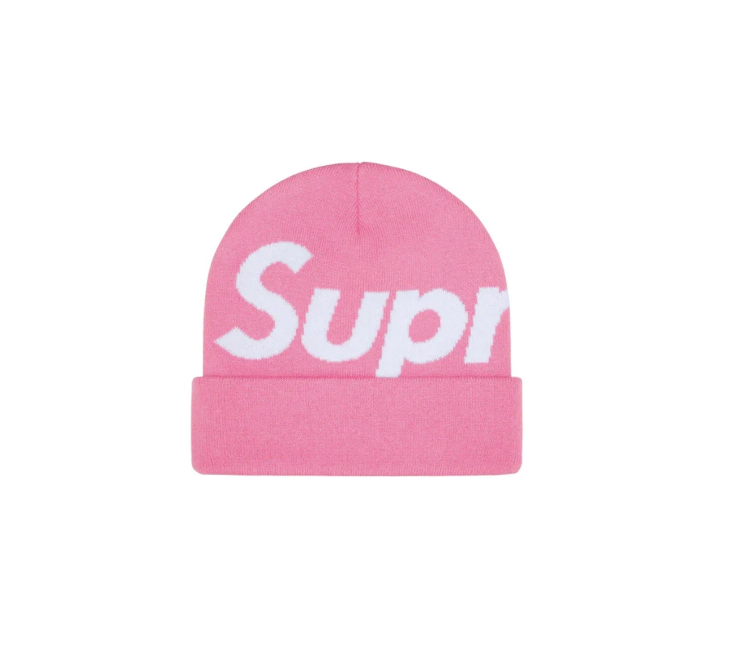 Bonnet rose grand logo Supreme rose FW24 en main expédié le jour même