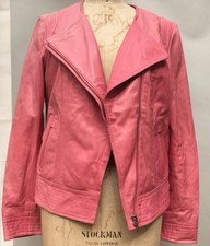 James Lakeland Ladies Short Pink Leather Jacket Size Small 12 Vintage 1940’s