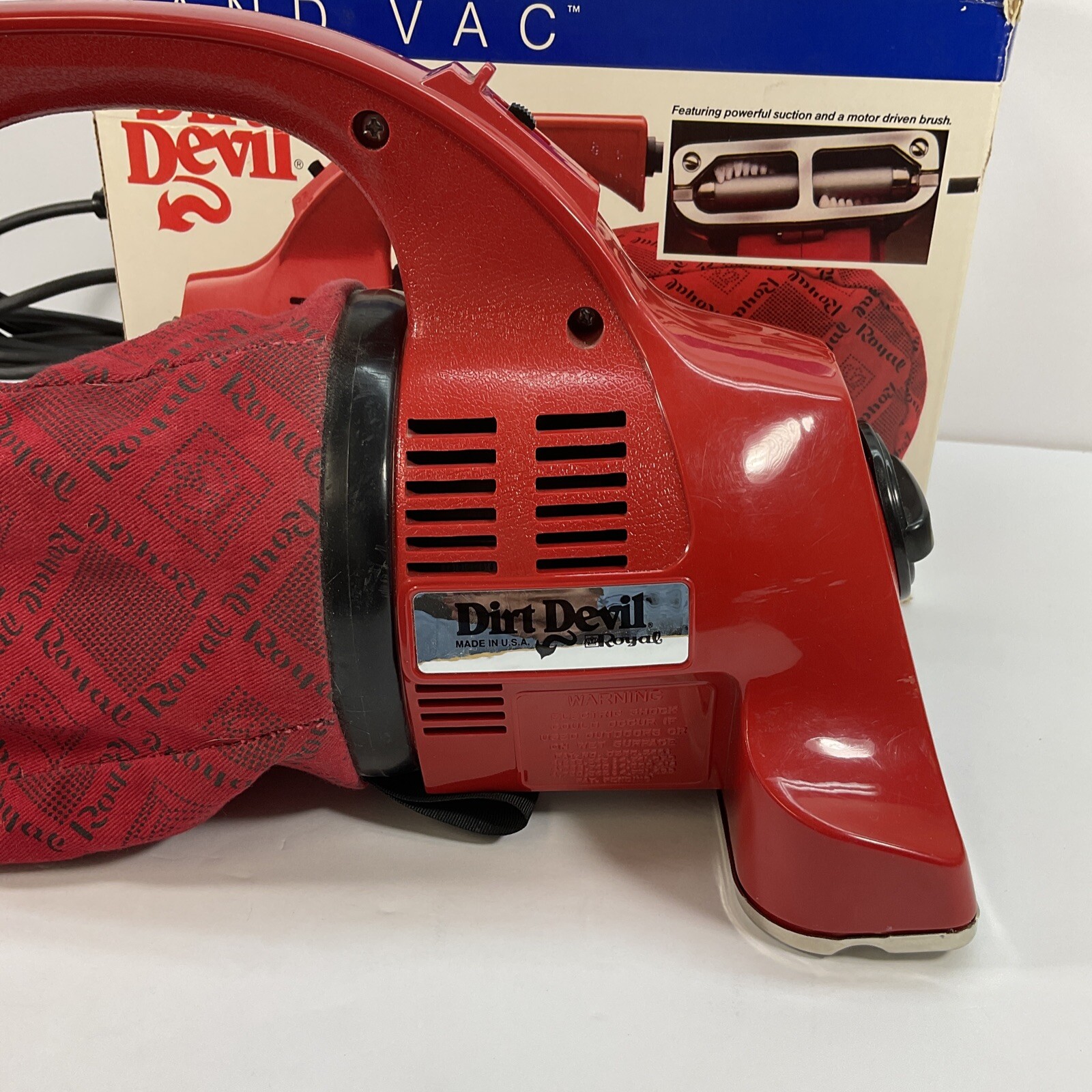Vintage Royal Dirt Devil Hand Vacuum Model 103 Red Vac Corded Tested
