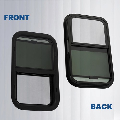 24" x 15" For Camper Cargo Trailer Slider RV Window W/ Trim Ring Screen Black - Picture 6 of 19