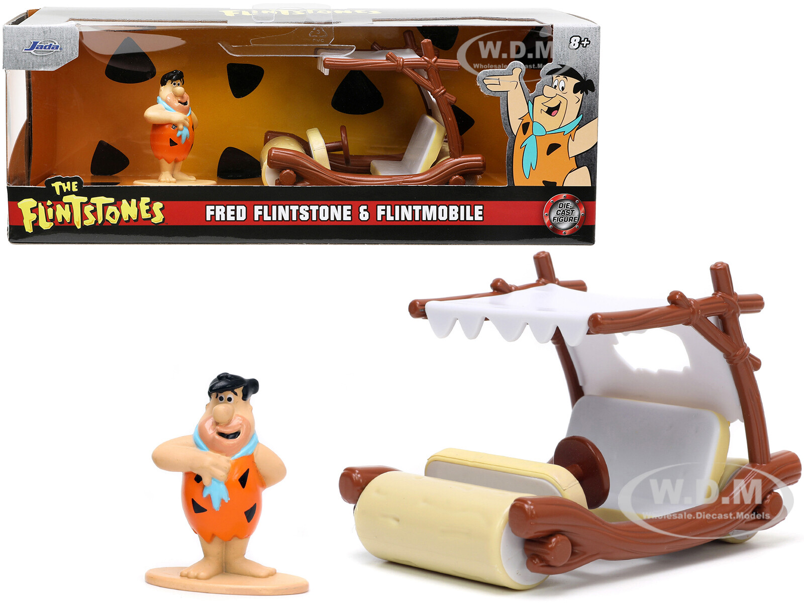 ФИГУРКА ФЛИНТМОБИЛЬ И ФРЕД ФЛИНСТОУН THE FLINTSTONES 1/32, ВЫПОЛНЕННАЯ НА ЗАКАЗ, JADA 33382
