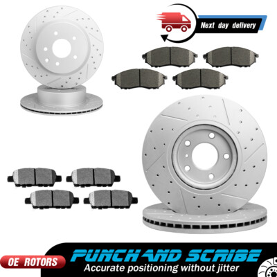 Drilled & Slotted Brake Rotor Kit – 12.60” Front & 12.13” Rear For G37/370Z/EX35