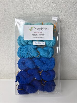 Dragonfly Fibers Gradient Set Of Yarn 6 Piec 585 YDS Cheshire Cat 
