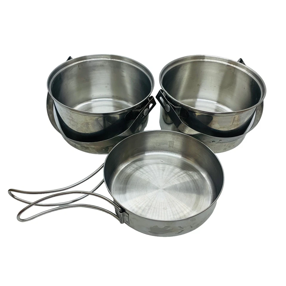Olicamp Stainless Steel Cookware for Camping Backpacking Lightweight 3 Pieces - Image 2 of 4