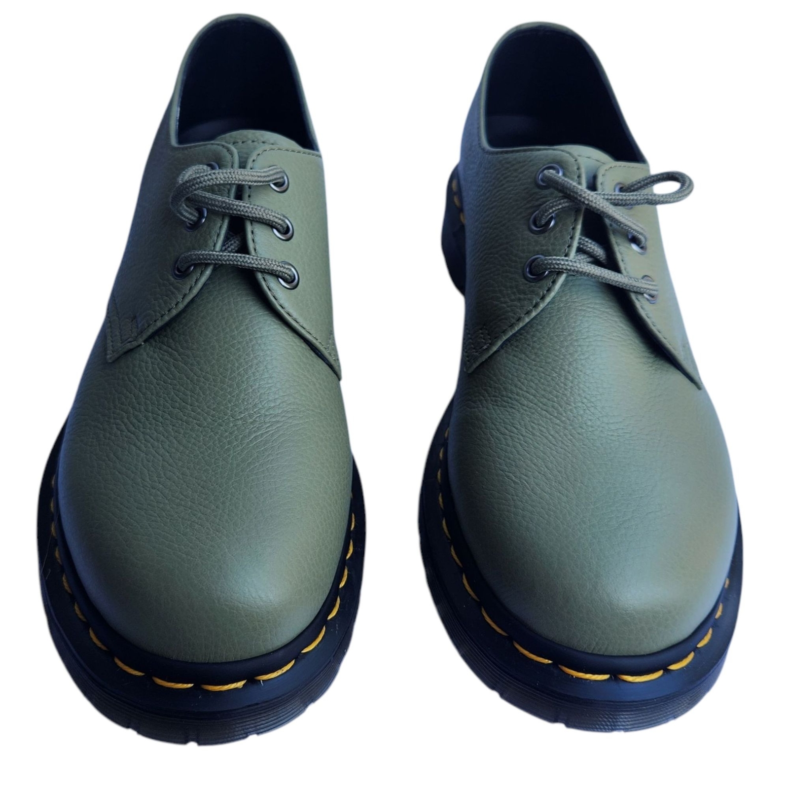SAOLA Oxford Dr. Martens 10 donna EU 42 pelle verde oliva nuove senza etichette suola resistente agli oli
