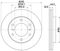 2X Hella 8DD 355 119-071 Bremsscheibe FüR Mitsubishi