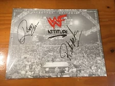 Robert Gibson Ricky Morton Autograph 8x10 WWF Autograph Mat Rock N Roll Express