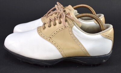 FootJoy FJ White and Tan‎ Saddle Shoe Cleats Size 7 FootJoy FJ White and Tan Saddle Shoe Cleats Size 7 | eBay main image 4