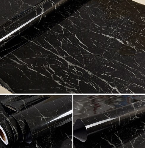 Black Granite Look Marble Effect Vinyl Self Adhesive Waterproof paper - Picture 13 of 14