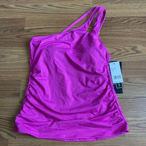 La Blanca Island Goddess One Shoulder Keyhole Tankini Top Orchid Size