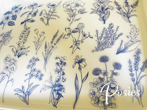 Flower Stickers Journal Diary Transparent Big Sticker AU 40 PCs Scrapbooking - Picture 21 of 45