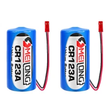 2PCS CR123A/CR17345 Cell with Plug 3V 1400mAh Spare Power Supply Battery