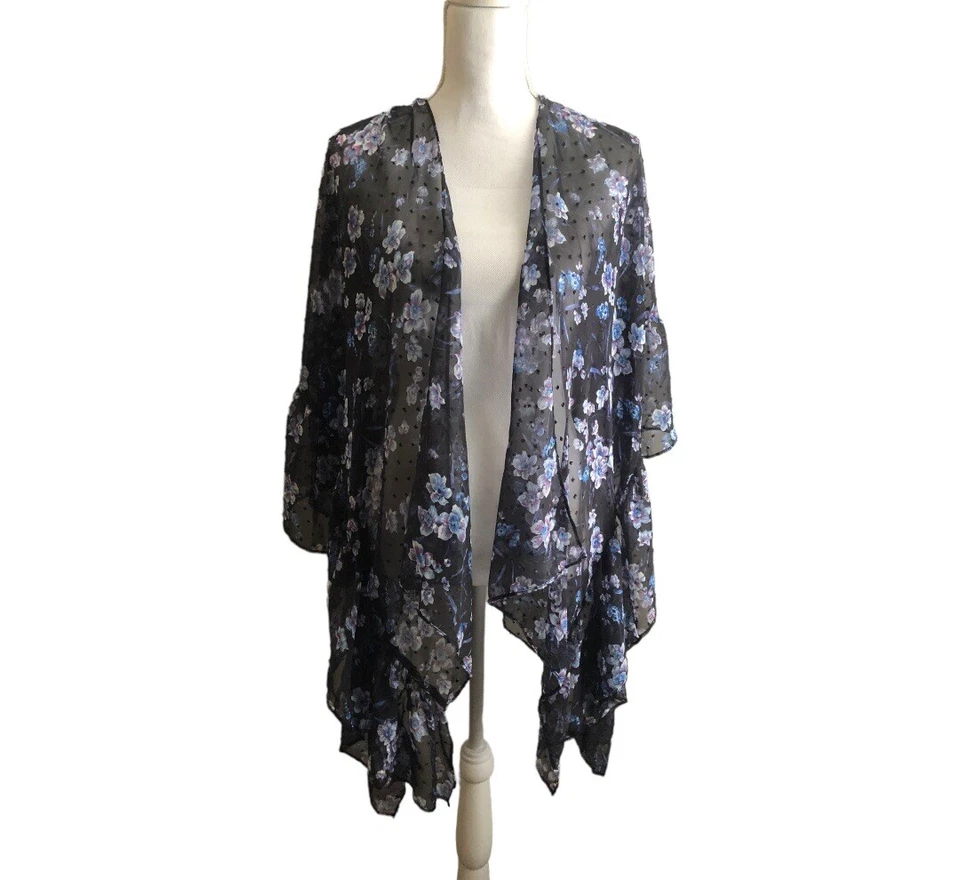 Bata kimono transparente azul oscuro Mix It talla única Foto 2 de 4