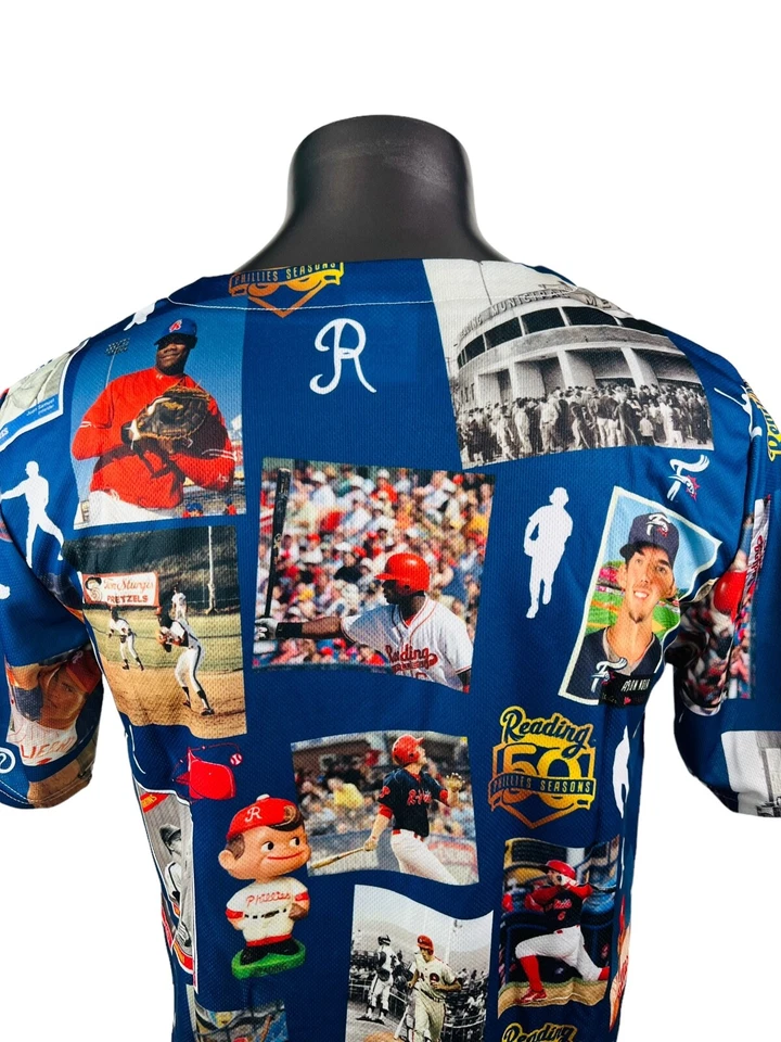 READING FIGHTIN PHILS PHILLIES 50TH SEASON ANNIVERSARY SGA JERSEY YOUTH LARGE - Image 2 of 4
