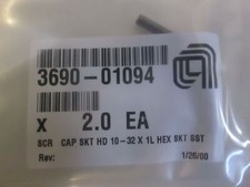AMAT, 3690-01094,	SCR CAP SKT HD 10-32 X 1L HEX SKT SST, New, Lot of 2