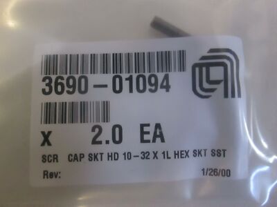 AMAT, 3690-01094,	SCR CAP SKT HD 10-32 X 1L HEX SKT SST, New, Lot of 2