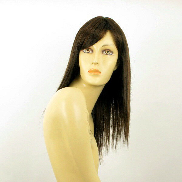 Parrucca donna semi lunga chocolat VERA 6H30 pour changer de coiffure sans coloration