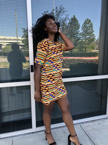 African Clothing For Women Ankara Kente Mini Danshiki Short Sleeve Dress - Bild 2 von 4