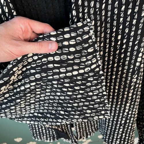 Giacca kimono Massimo Dutti cotone ricamato taglia 12UK 8US L oversize monocromatica - Foto 7 di 12