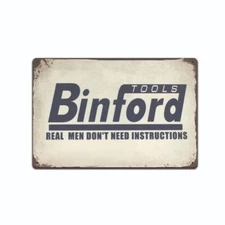 Binford Tools Tin Poster Sign Hardware Home Improvement Store Garage Man Cave