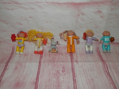 6 Vintage Cabbage Patch Doll Kids Mini Figures PVC Figurines CPK Posable 3892