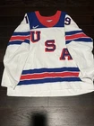 Team USA Game Worn Hockey Jersey #19 Trethewey Rare Nike Swift Penguins Boston