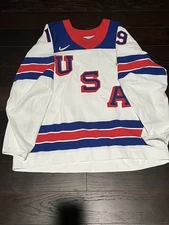  Team USA Game Worn Hockey Jersey #19 Trethewey Rare Nike Swift Penguins Boston