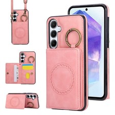 Crossbody Leather Ring Wallet Flip Phone Case For Samsung Galaxy A06 A16 A36 A56