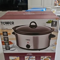 Tower Family 3.5L Stainless Steel Slow Cooker 200W Silver/Black Keep Warm