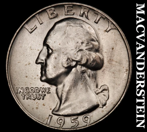 1959-D Washington Quarter- Silver- Choice Gem Brilliant Uncirculated+++ #J2117