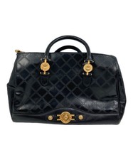 Borsa VERSACE Boston Sunburst PVC pelle nera Medusa autentica dal Giappone