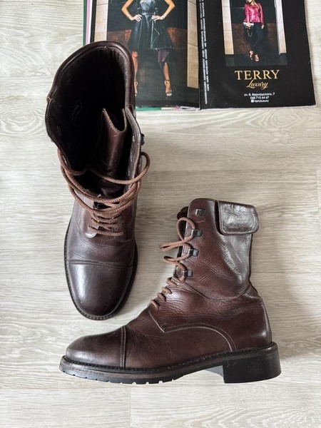Men Jil Sander Boots Brown Leather 43