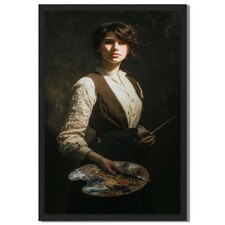 Artist Portrait Framed Canvas Print Vintage Wall Art Home Decor