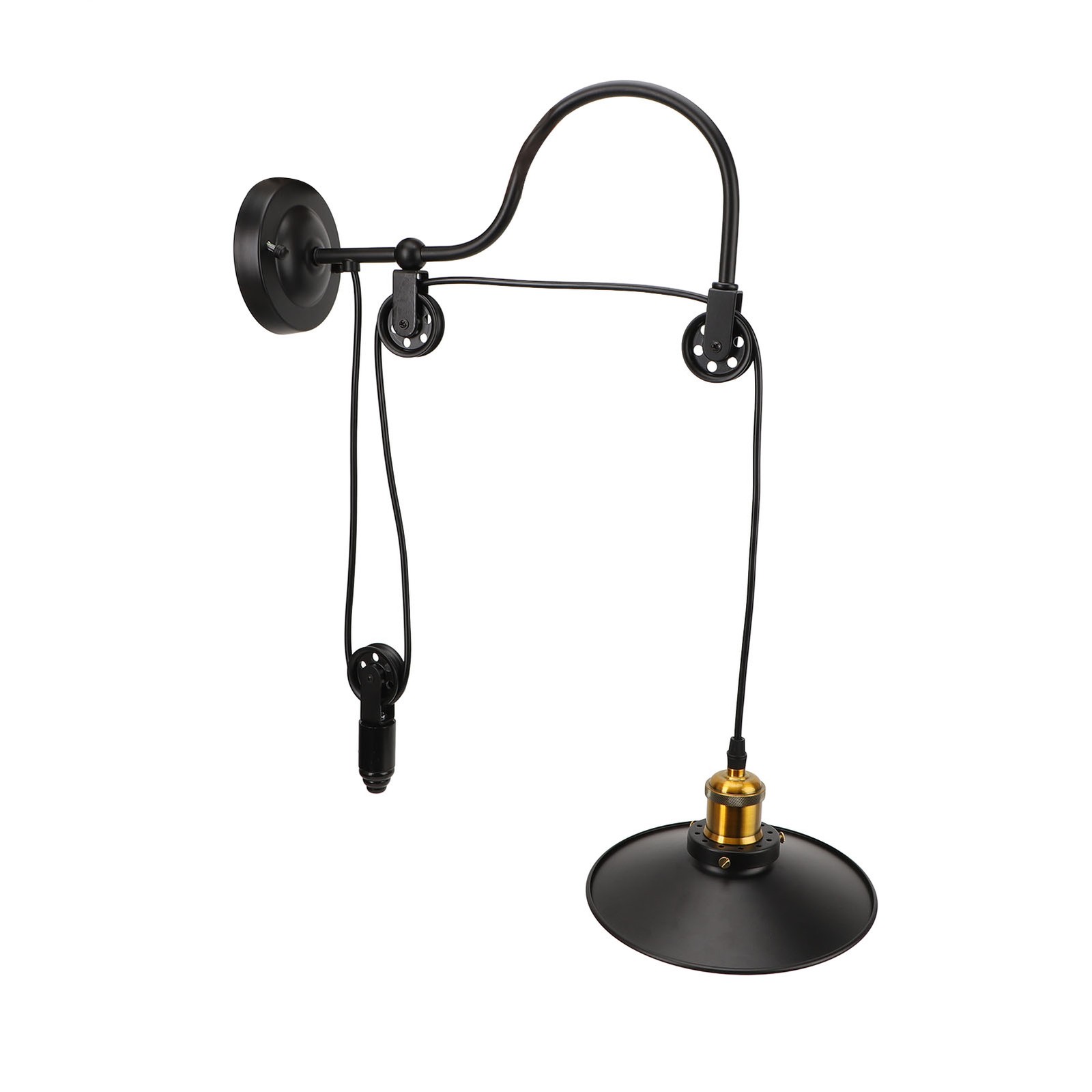 Industrial Retro Farmhouse Wall Lamp Lifting Pulley Retractable And Adjustabl