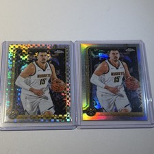 Nikola Jokic Topps Chrome Lot (2) – X-Fractor & Refractor – Denver Nuggets Star